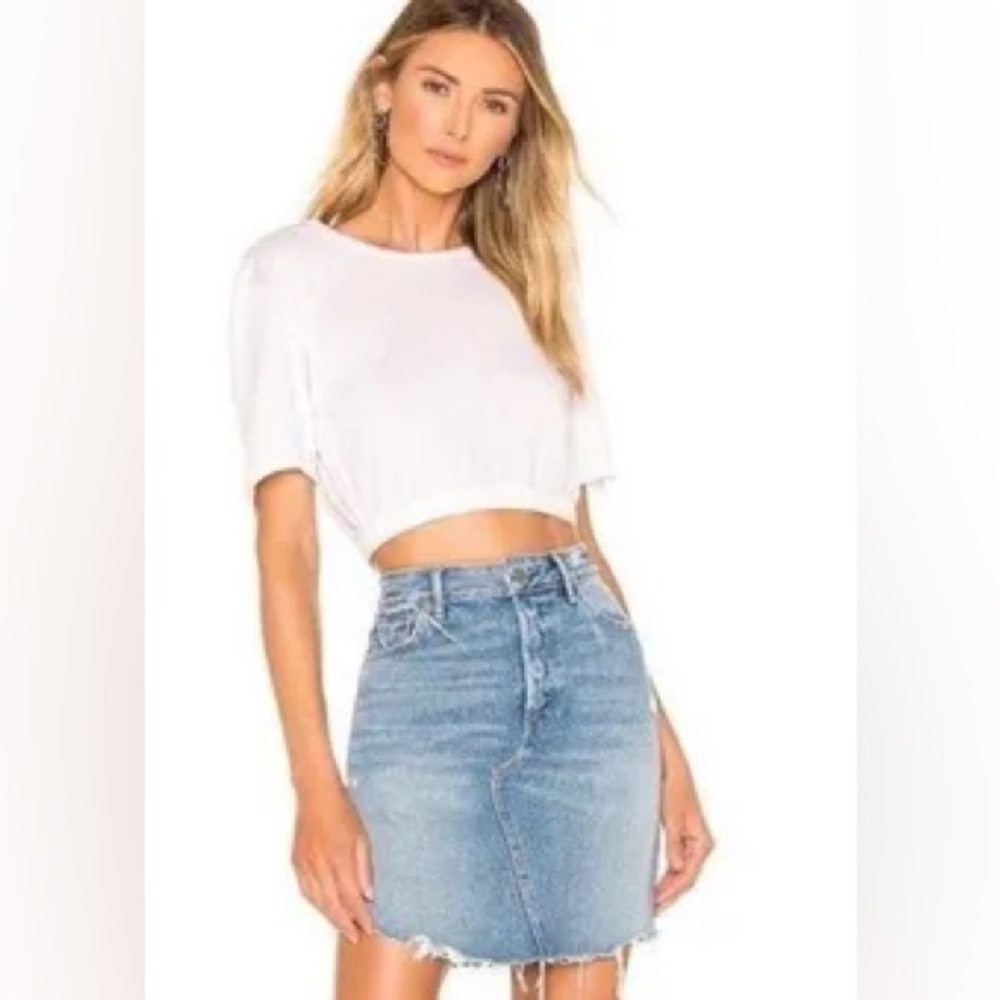 GRLFRND Rhoda Denim Mini Skirt in Passenger Side Sz 30